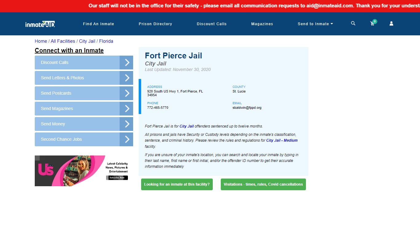 Fort Pierce Jail | Inmate Locator
