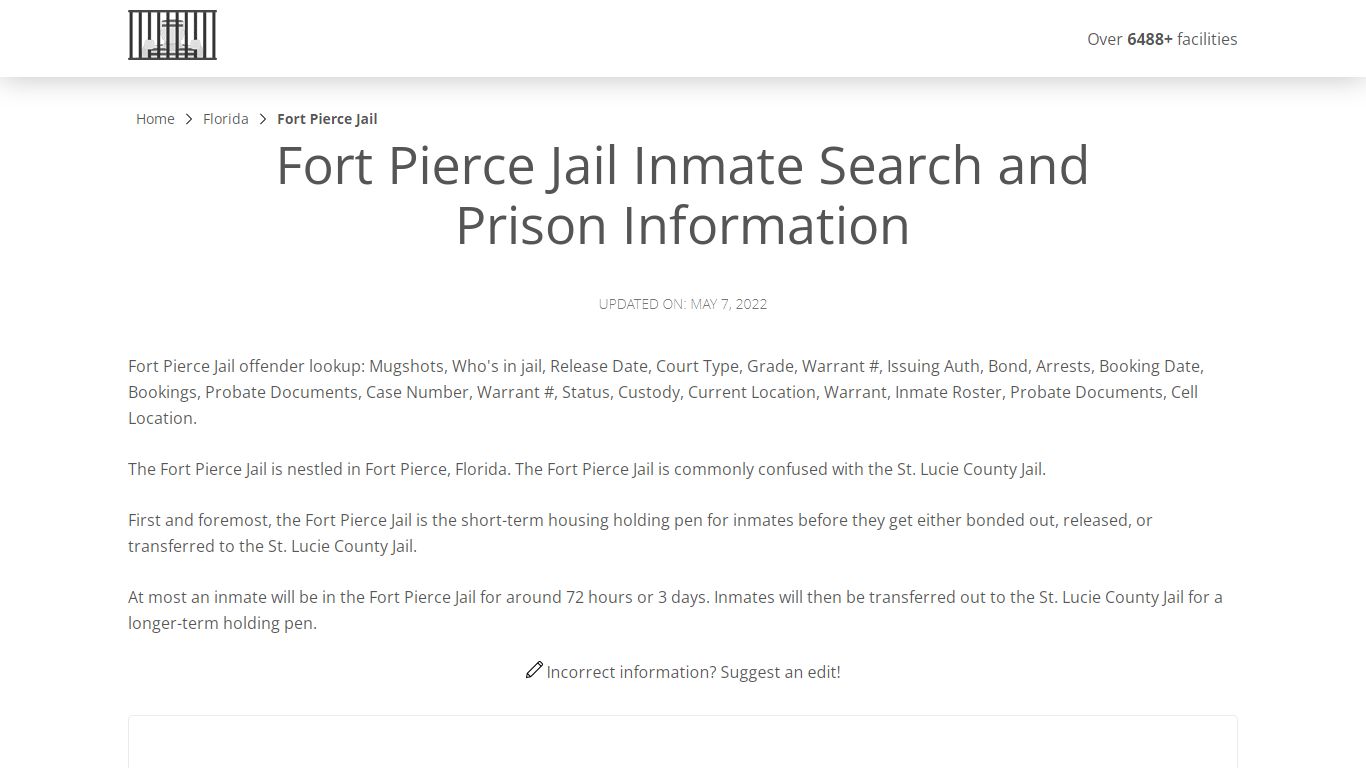 Fort Pierce Jail Inmate Search, Visitation, Phone no ...